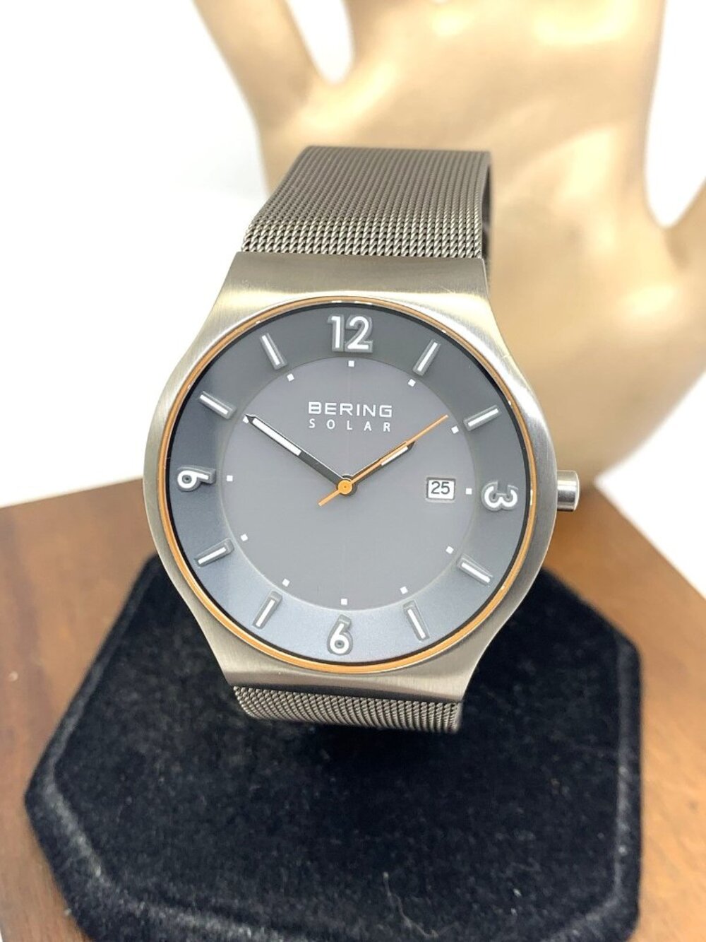 Bering Men's Watch 14440-073-A Solar Gray Dial Date Stainless Steel 40mm
